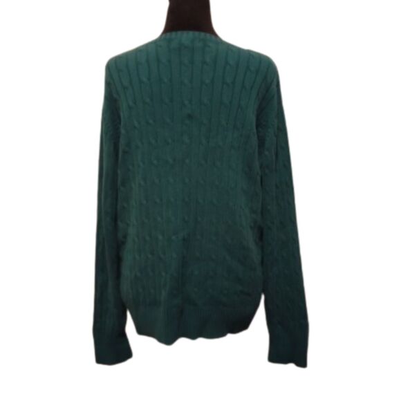 St. John's Bay Women's XLarge Green Cable Knit Sweater - Picture 2 of 8